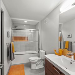 Modern Lake House Contemporary Bathroom