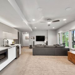 Modern Lake House Contemporary Basement