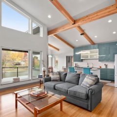 Modern Lake House Contemporary Living Room