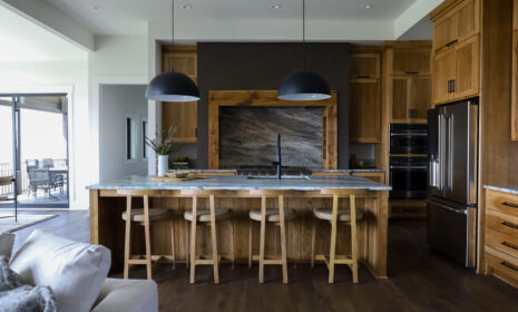 Main level kitchen of The Rainier by Owen Homes