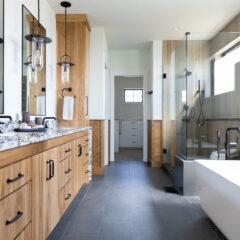 Primary Bath looking into the primary closet of The Rainier Plan by Owen Homes